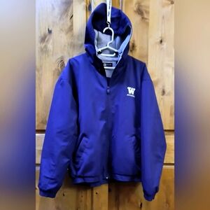 Purple Hooded UW Husky Jacket Size Medium